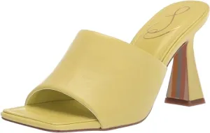 Sam Edelman Carmen Kiwi Spool Heeled Open Squared Toe Slip On Heeled Sandals
