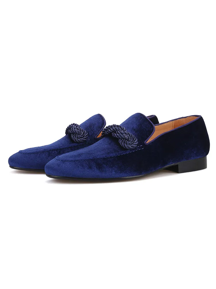 Spring and autumn men's high-end velvet loafers European and American party wedding banquet smoking shoes classic loafers