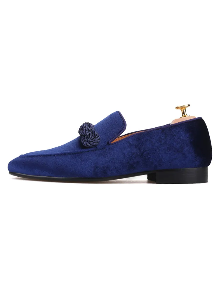 Spring and autumn men's high-end velvet loafers European and American party wedding banquet smoking shoes classic loafers