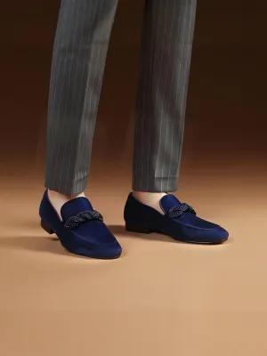 Spring and autumn men's high-end velvet loafers European and American party wedding banquet smoking shoes classic loafers