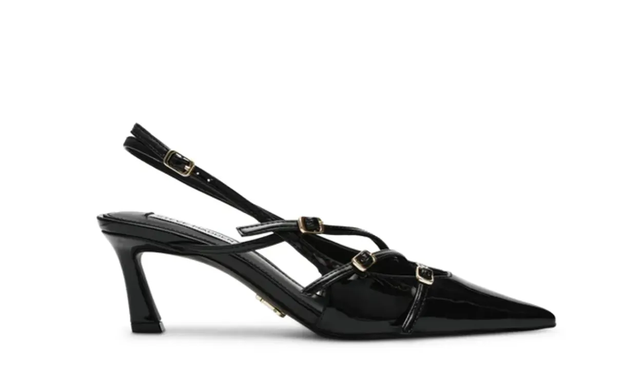 Steve Madden Liana sort slingback med 3 spenner og hel