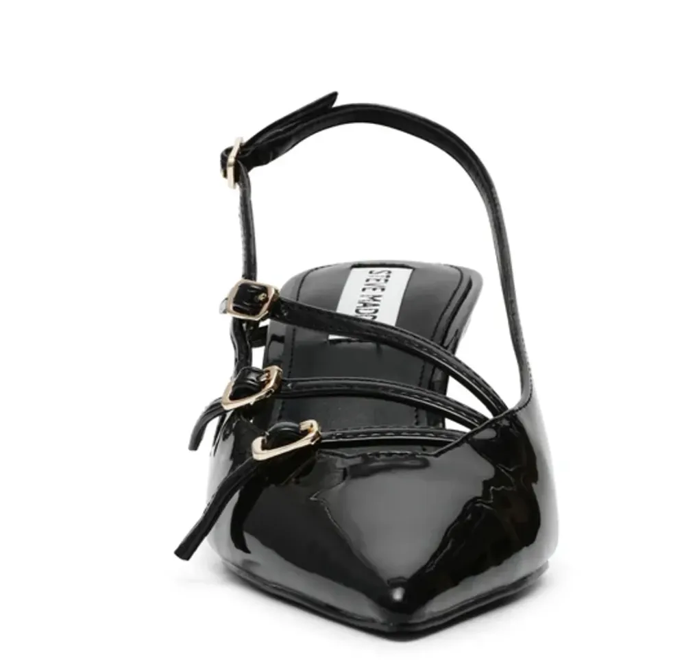 Steve Madden Liana sort slingback med 3 spenner og hel