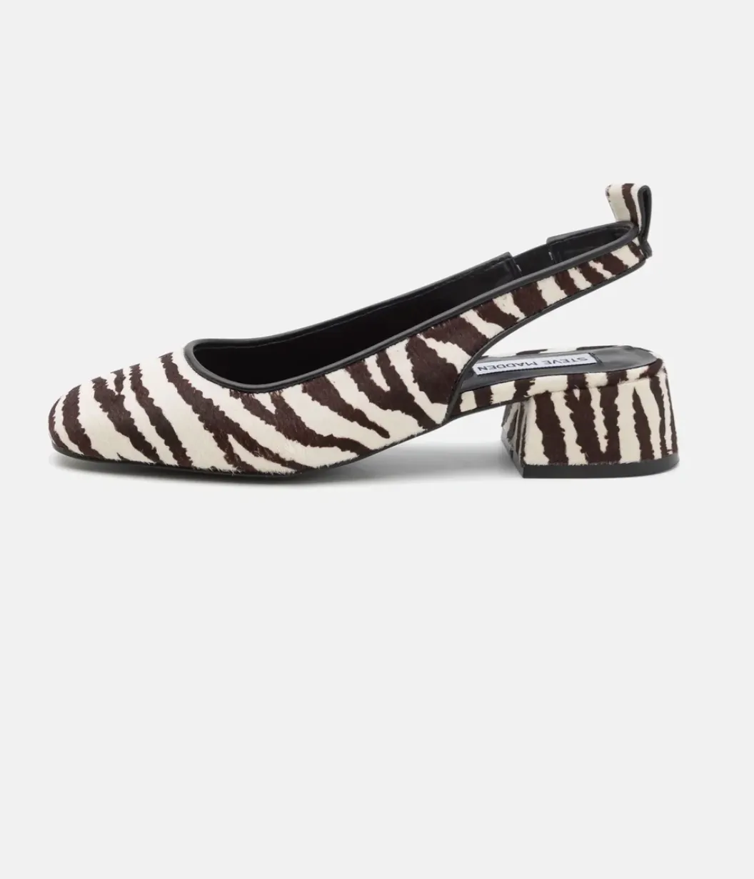 Steve Madden Smitten pumps i zebraprint med slingback og liten hel