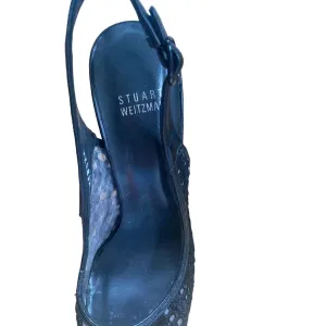 Stuart Weitzman Black Lace Peep Toe Heels Size 8