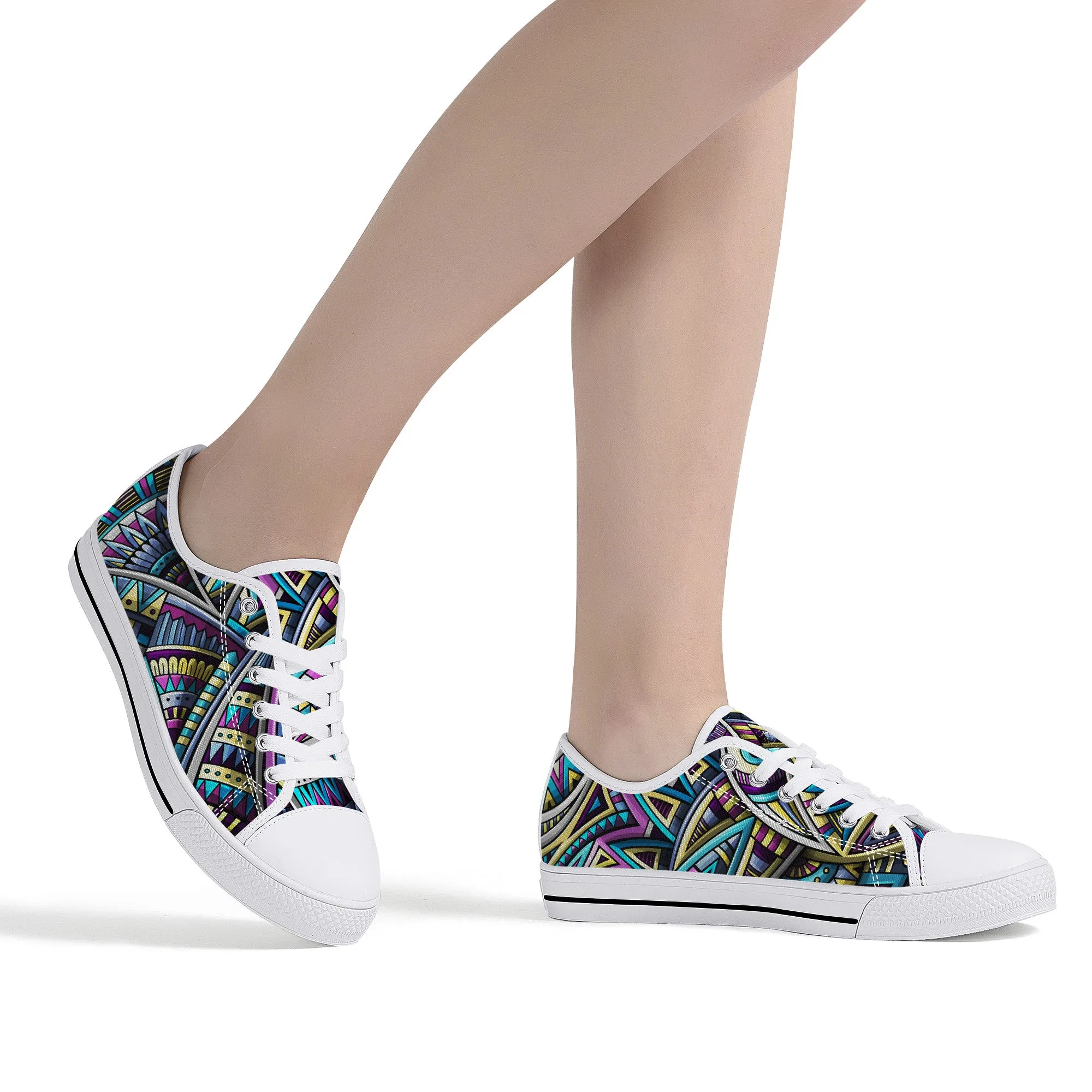 Tribal Colorful Abstract Canvas Sneakers
