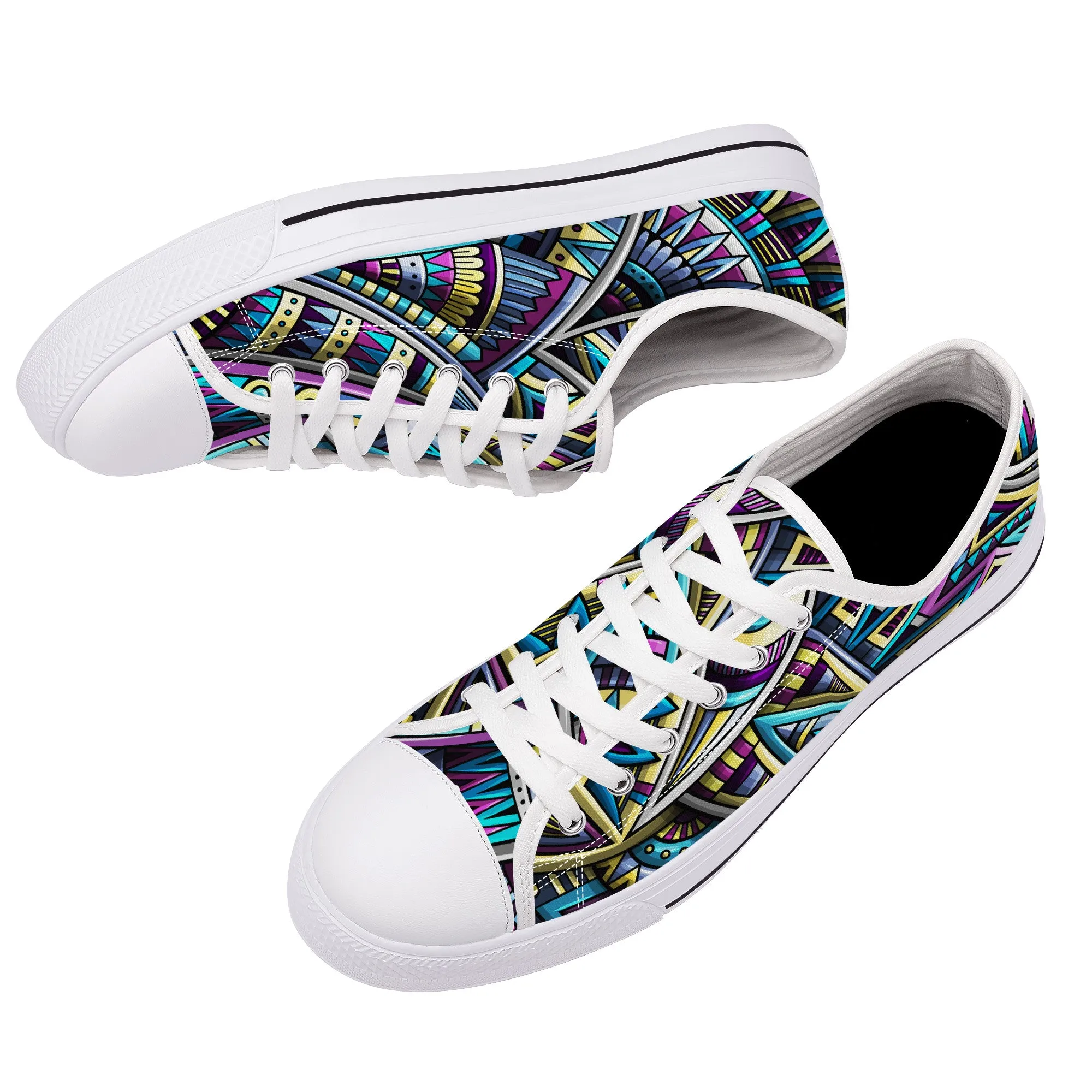 Tribal Colorful Abstract Canvas Sneakers
