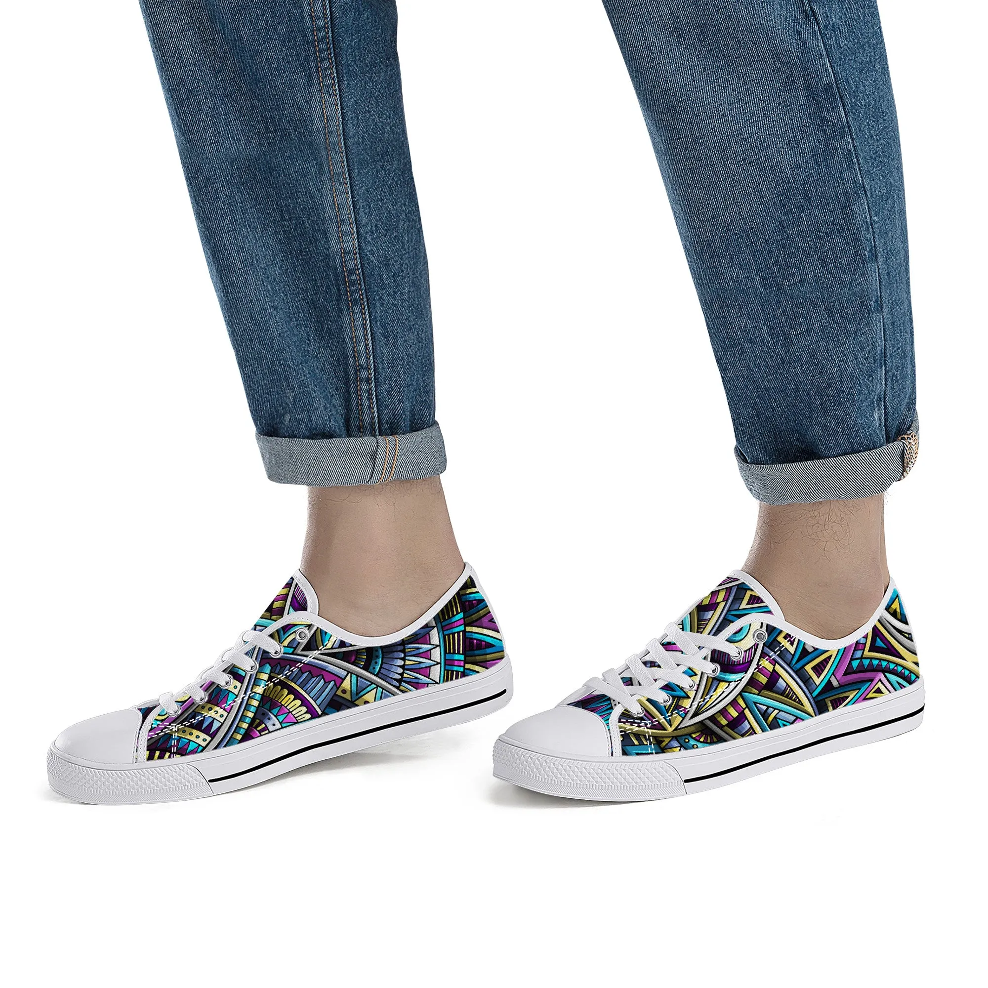 Tribal Colorful Abstract Canvas Sneakers