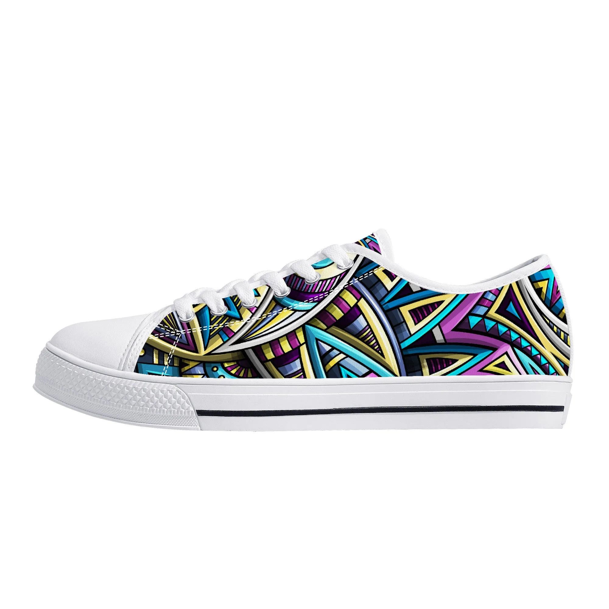 Tribal Colorful Abstract Canvas Sneakers