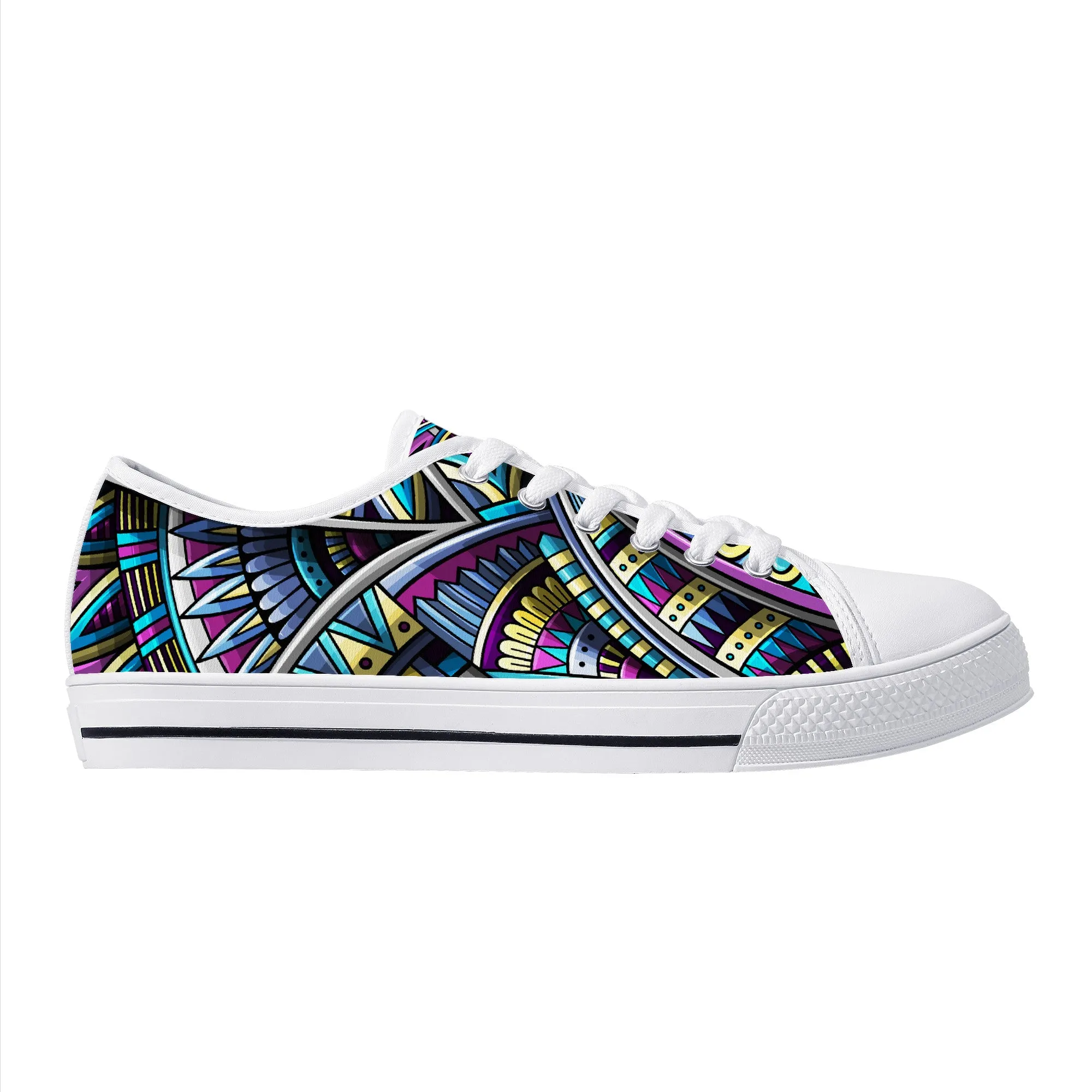 Tribal Colorful Abstract Canvas Sneakers