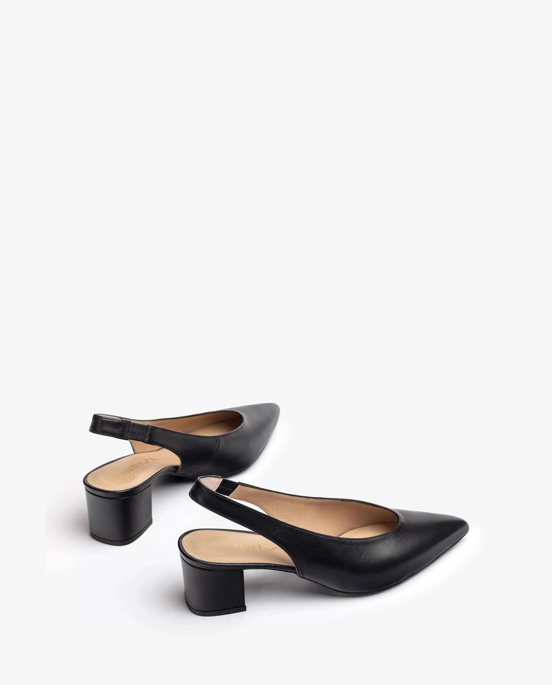 Unisa JENSEN sort spiss slingback