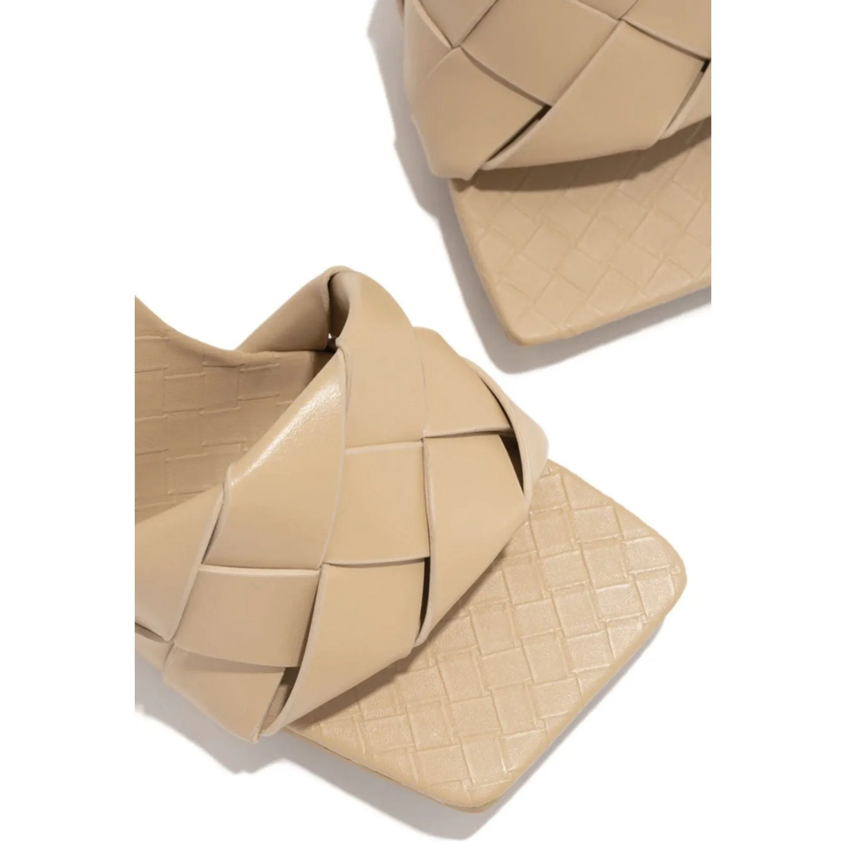 Weave Me Up Heel Mule (Nude)