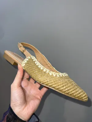 Wicker Slingback - Camel