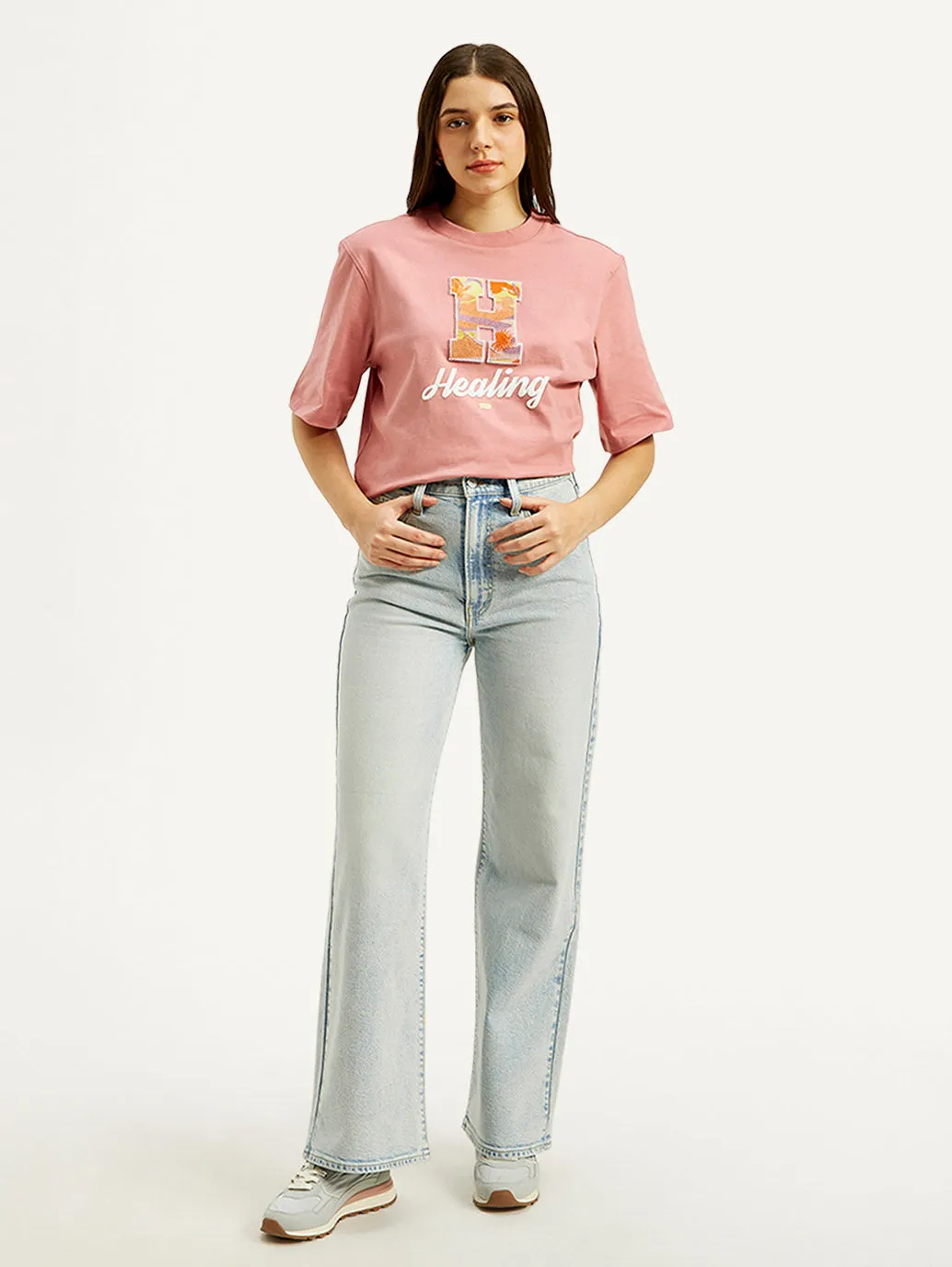 Women's High Rise Flared Light Blue Jeans