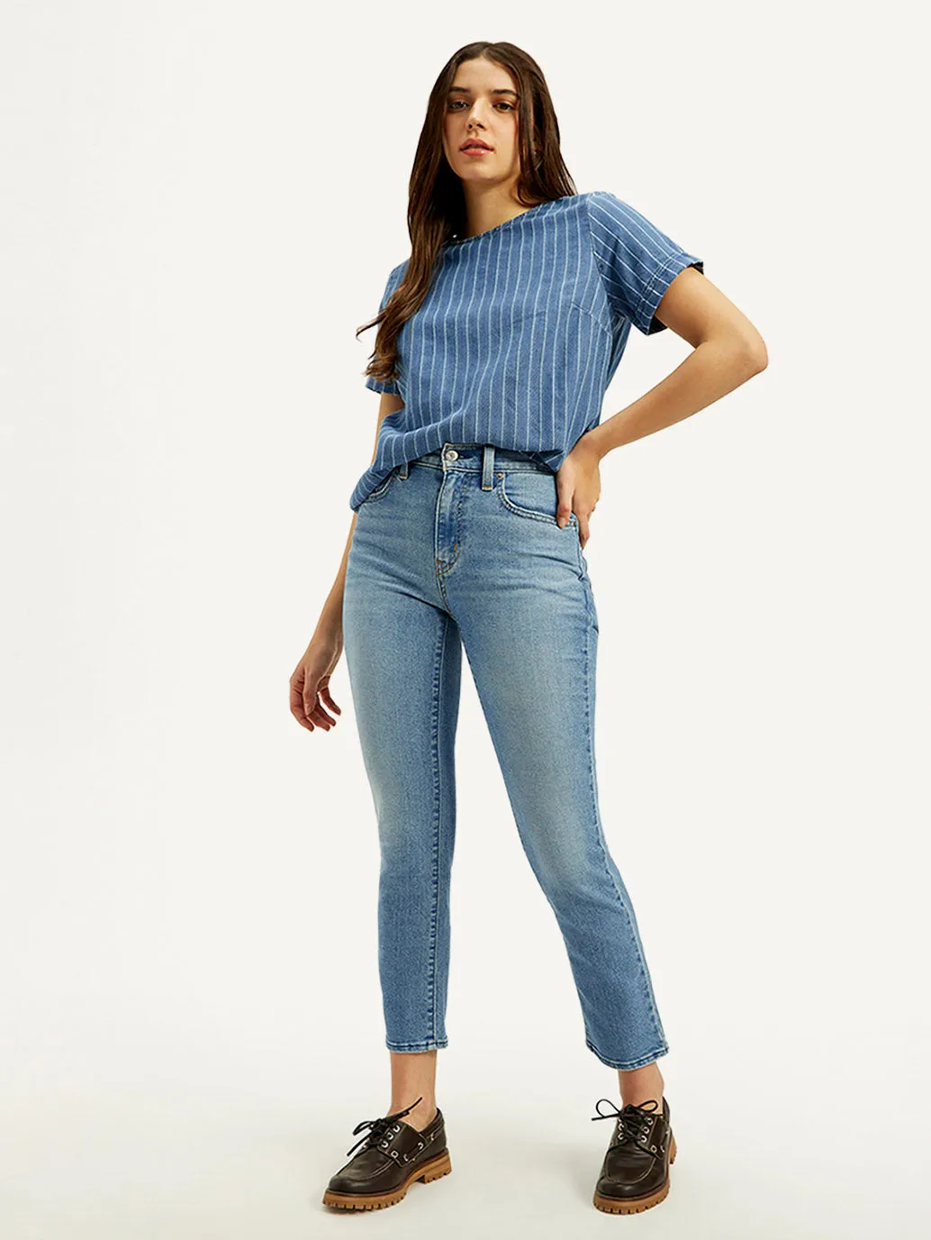 Women's High Rise Light Blue Skinny Jeans