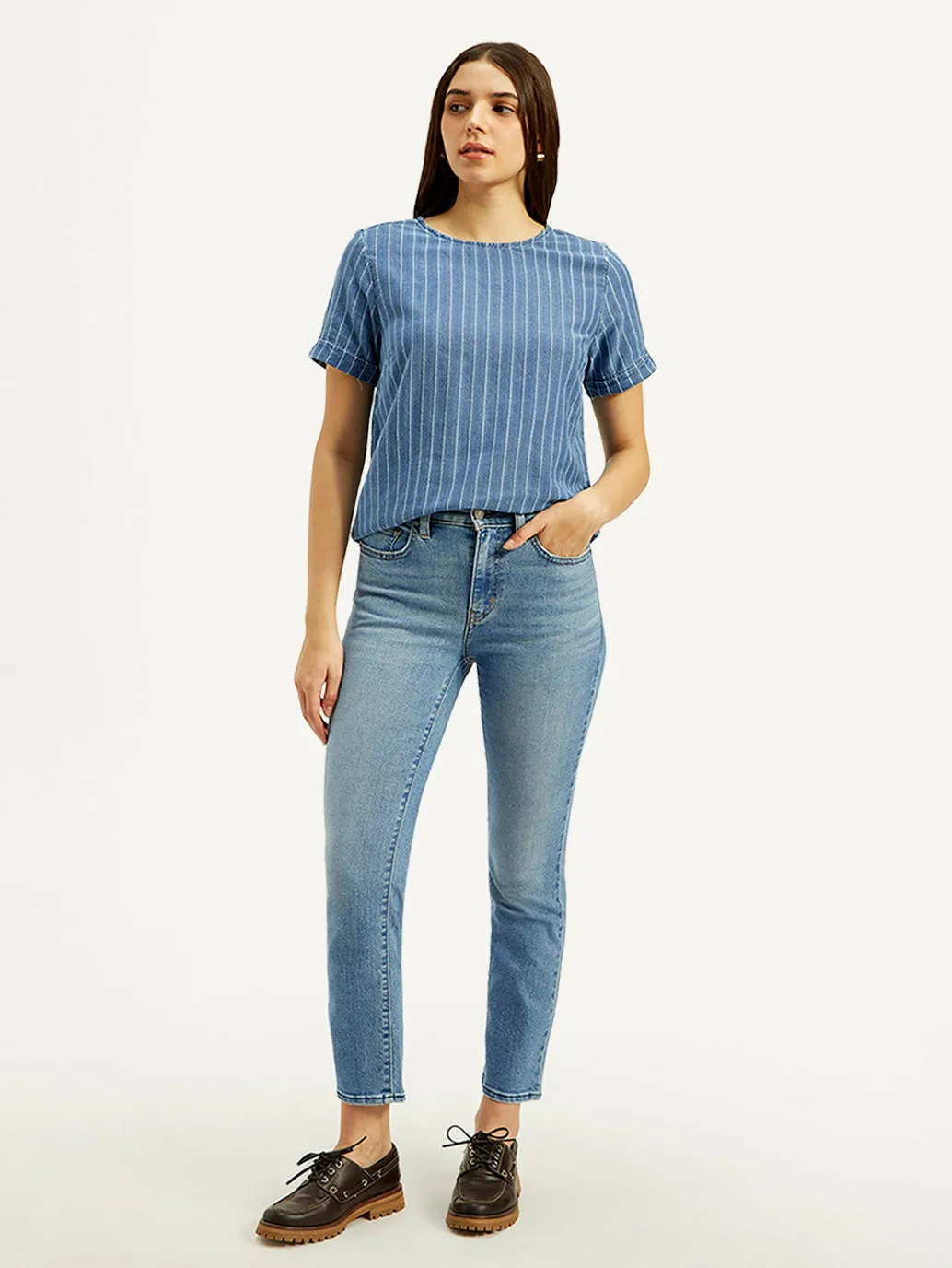 Women's High Rise Light Blue Skinny Jeans