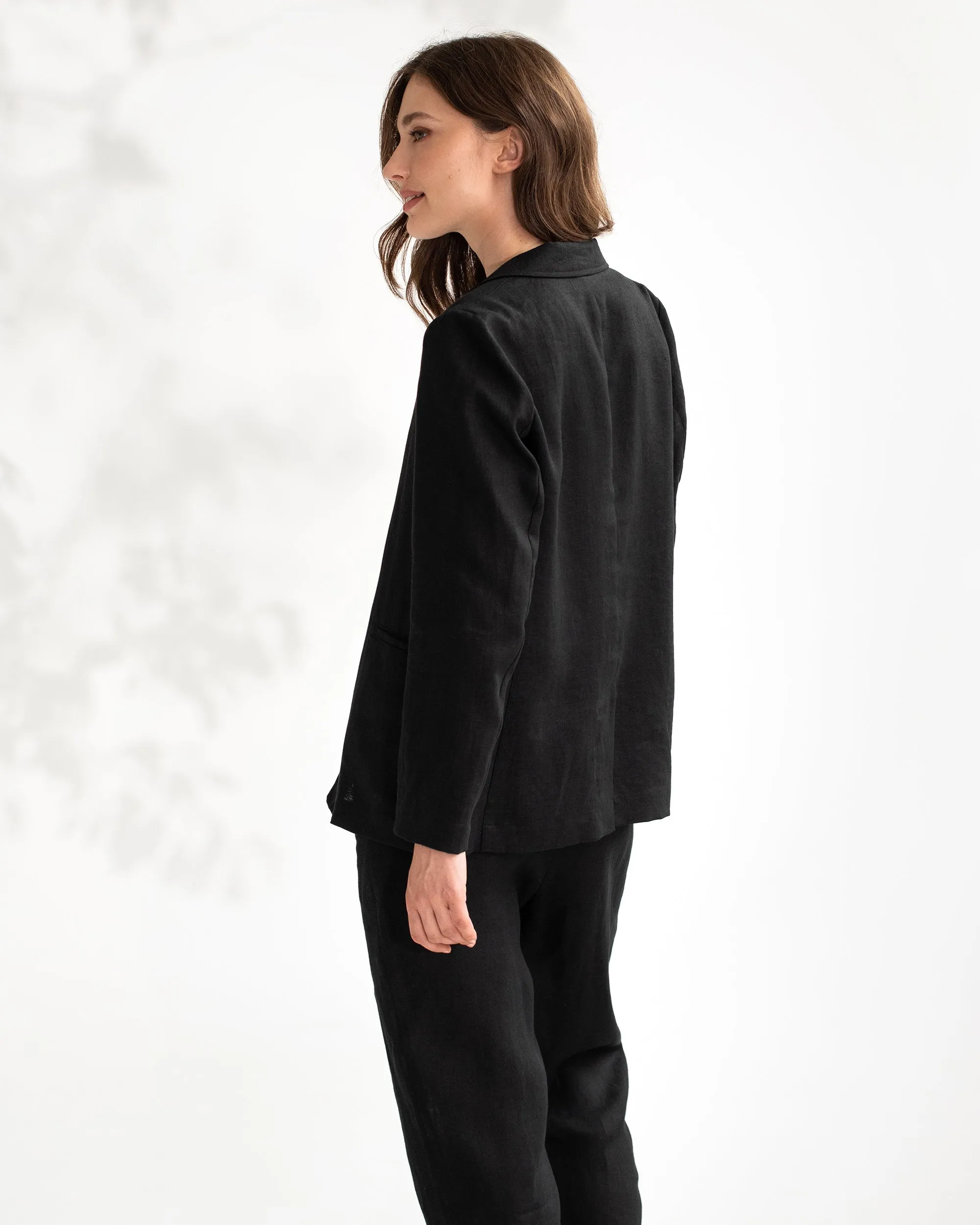 Women's linen blazer PLACID in Black