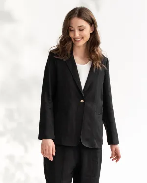 Women's linen blazer PLACID in Black